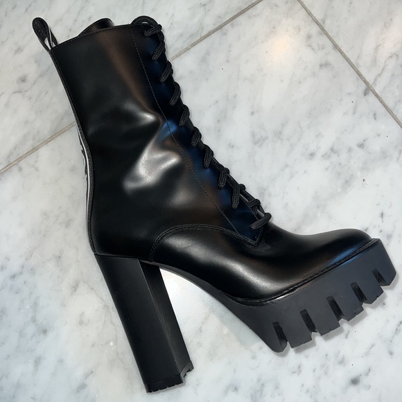 DSQUARED2 combat tape logo lace up platform Boots 37 7 - Picture 5 of 9